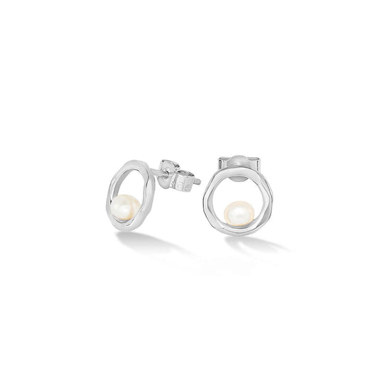 Dower & Hall Opem Circle Pearl Waterfall Earrings LUE9-S-WP