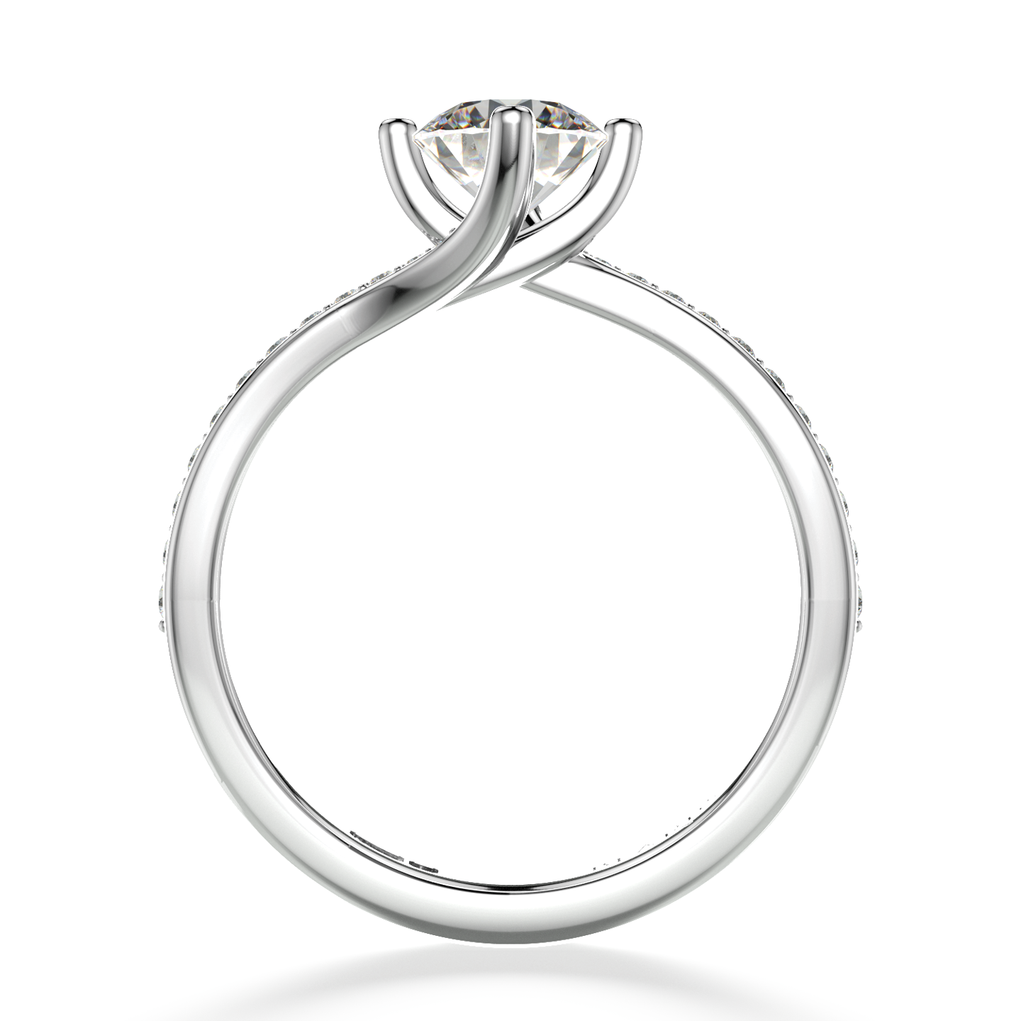 Classic Twist Solitaire Pavé Platinum