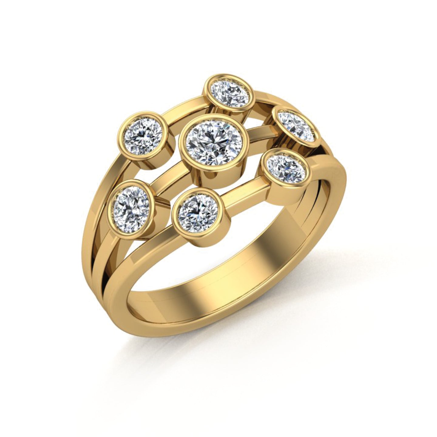 Beards Galaxy Yellow Gold & Diamond Ring GLX103-18KYG MAXI