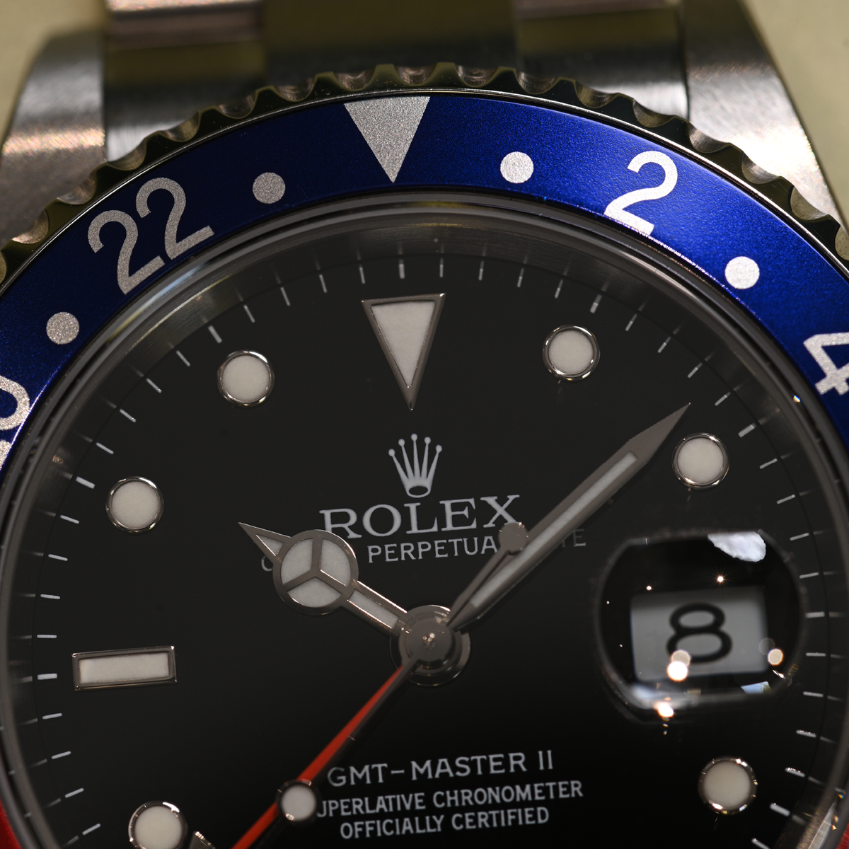 Pre-Owned Rolex GMT Master II "Stick Dial” Coke/Pepsi 16710B