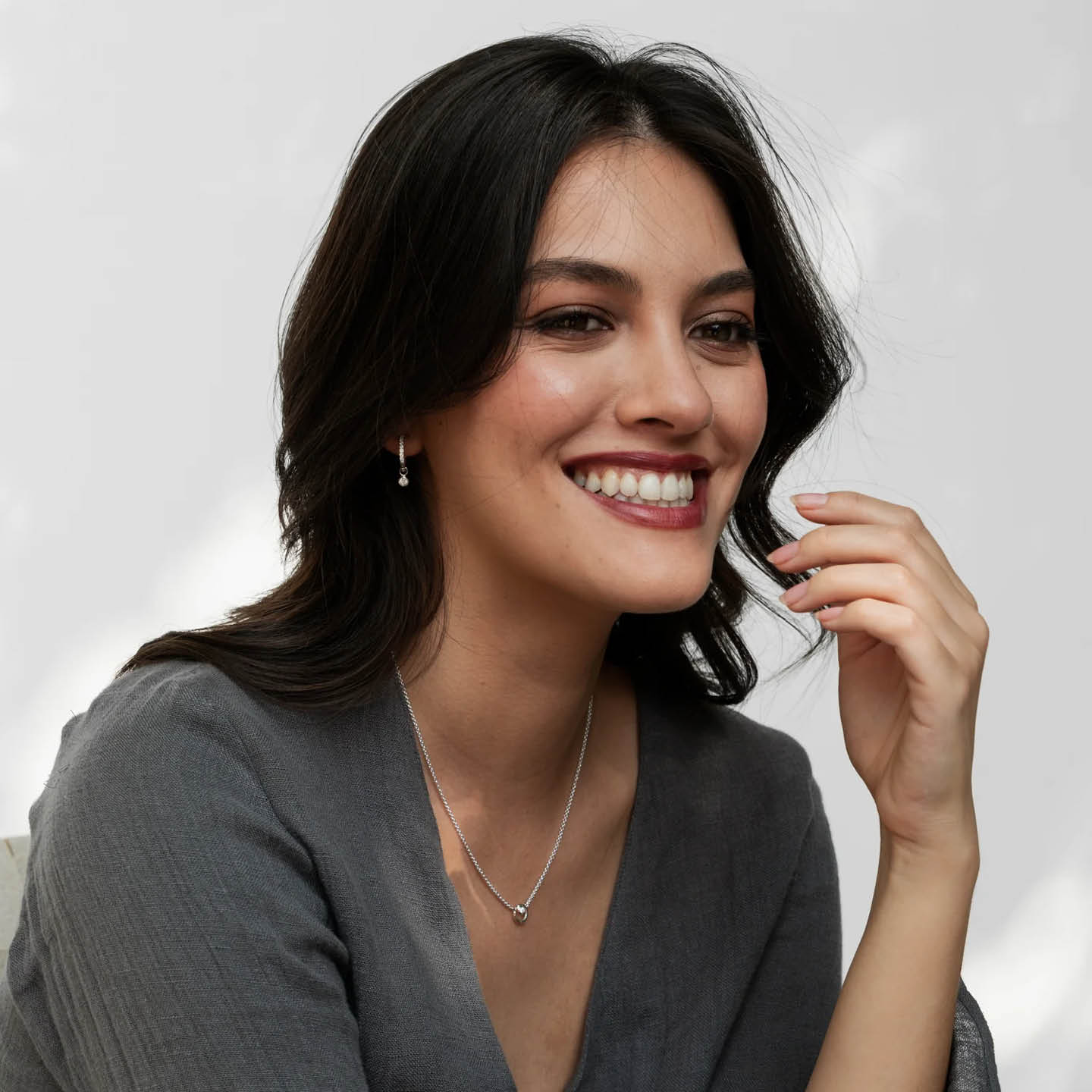 Dower & Hall White Sapphire Dewdrop Hoops SCDE3-S-WSAPP