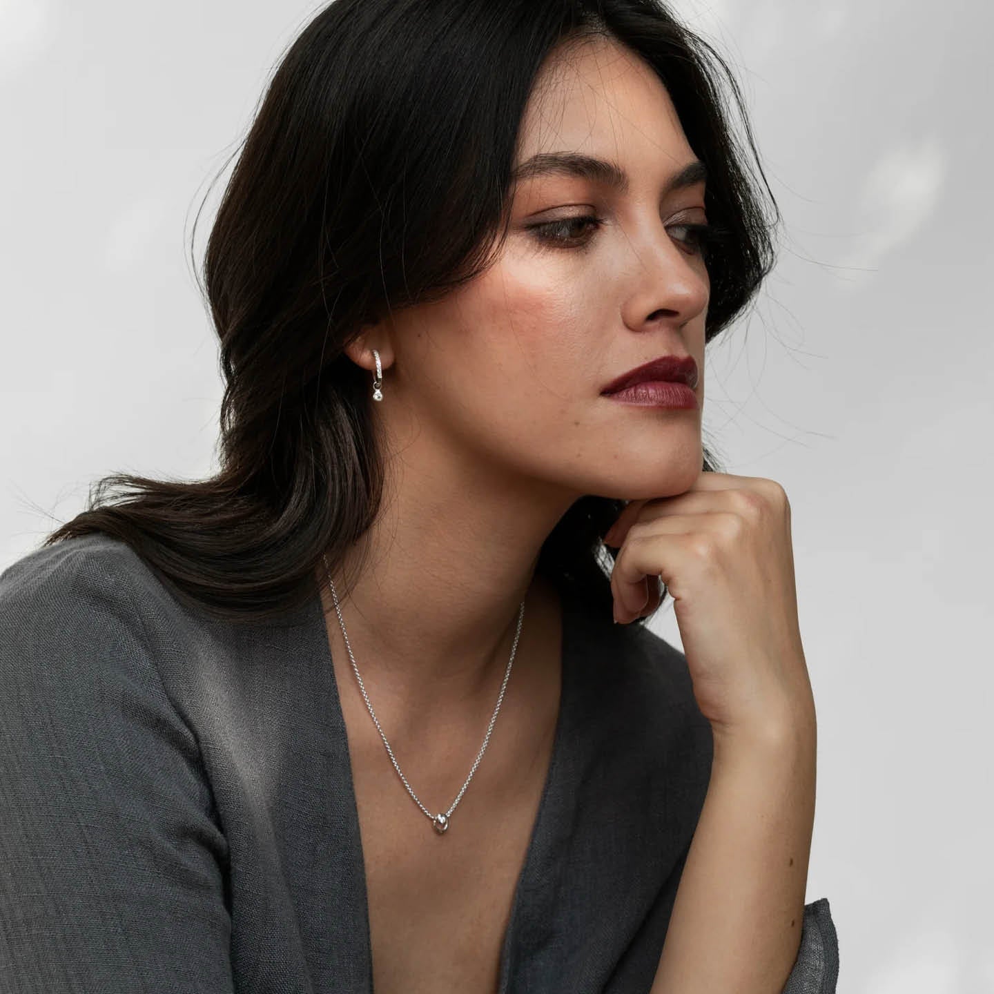 Dower & Hall White Sapphire Dewdrop Hoops SCDE3-S-WSAPP