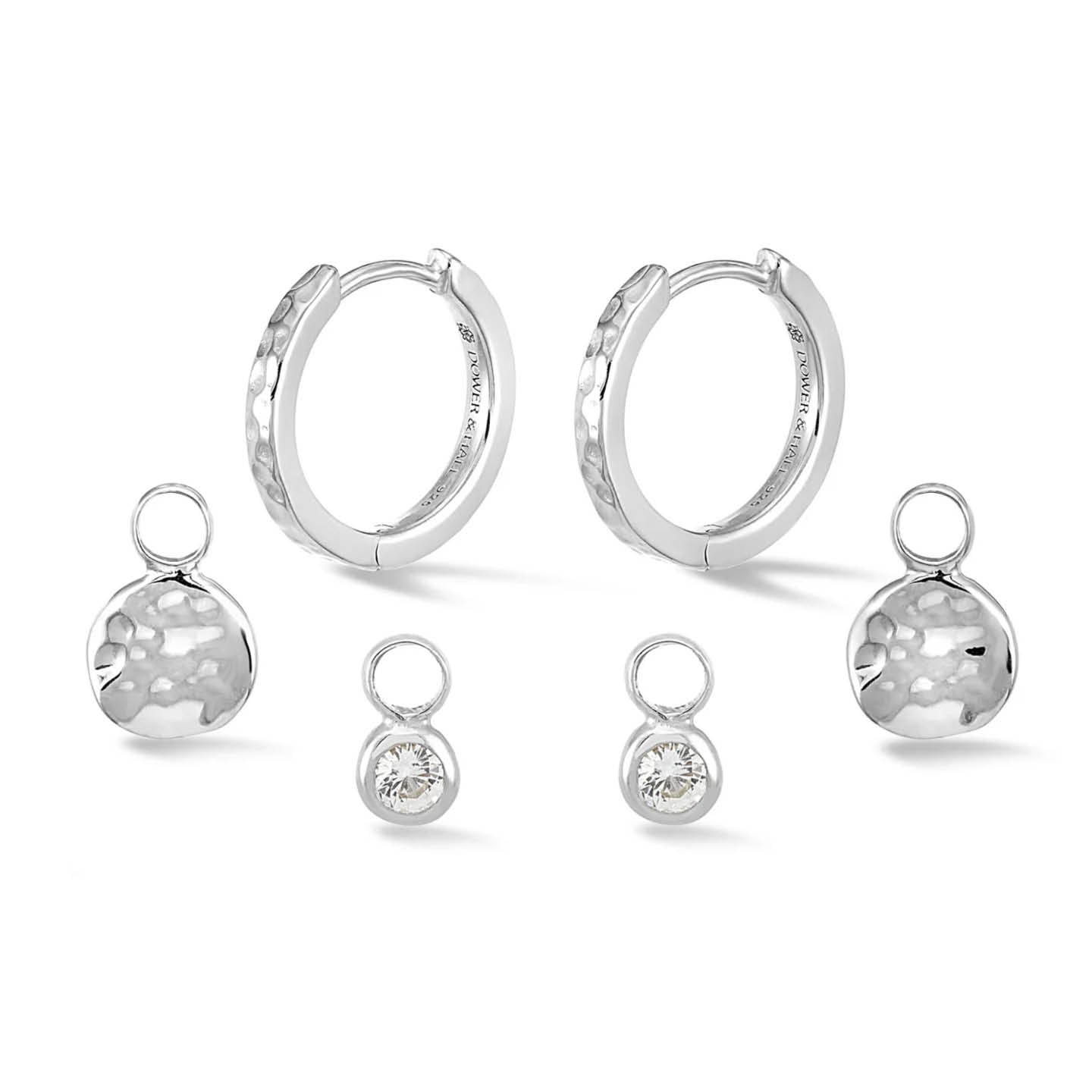 Dower & Hall Hammered Disc Earring Set SCE102-S