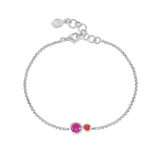 DOWER & HALL ‘Pinks’ Tutti Frutti Duo Chain Bracelet TWB35-S-PT-RUBY