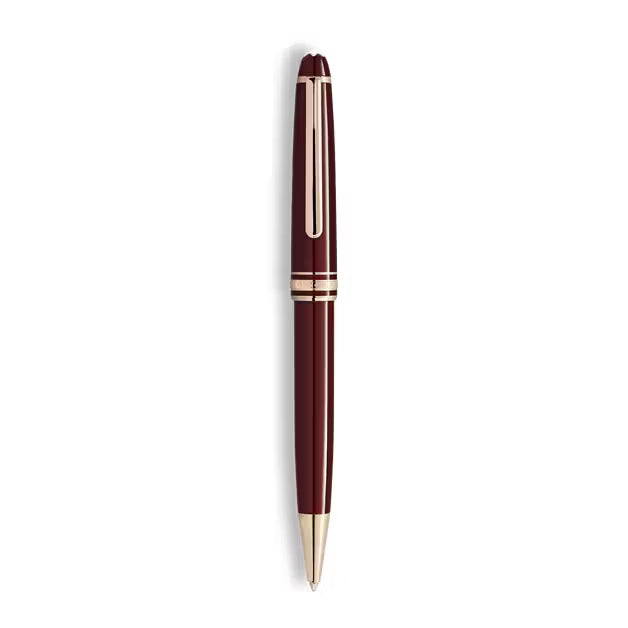 Maroon pen with gold accents on a white background