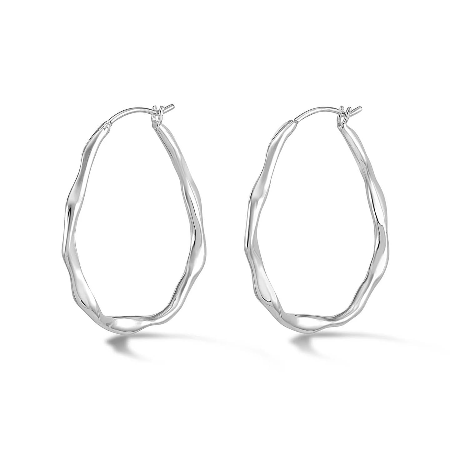 Dower & Hall Large Oval Waterfall Hoops WFE30-S