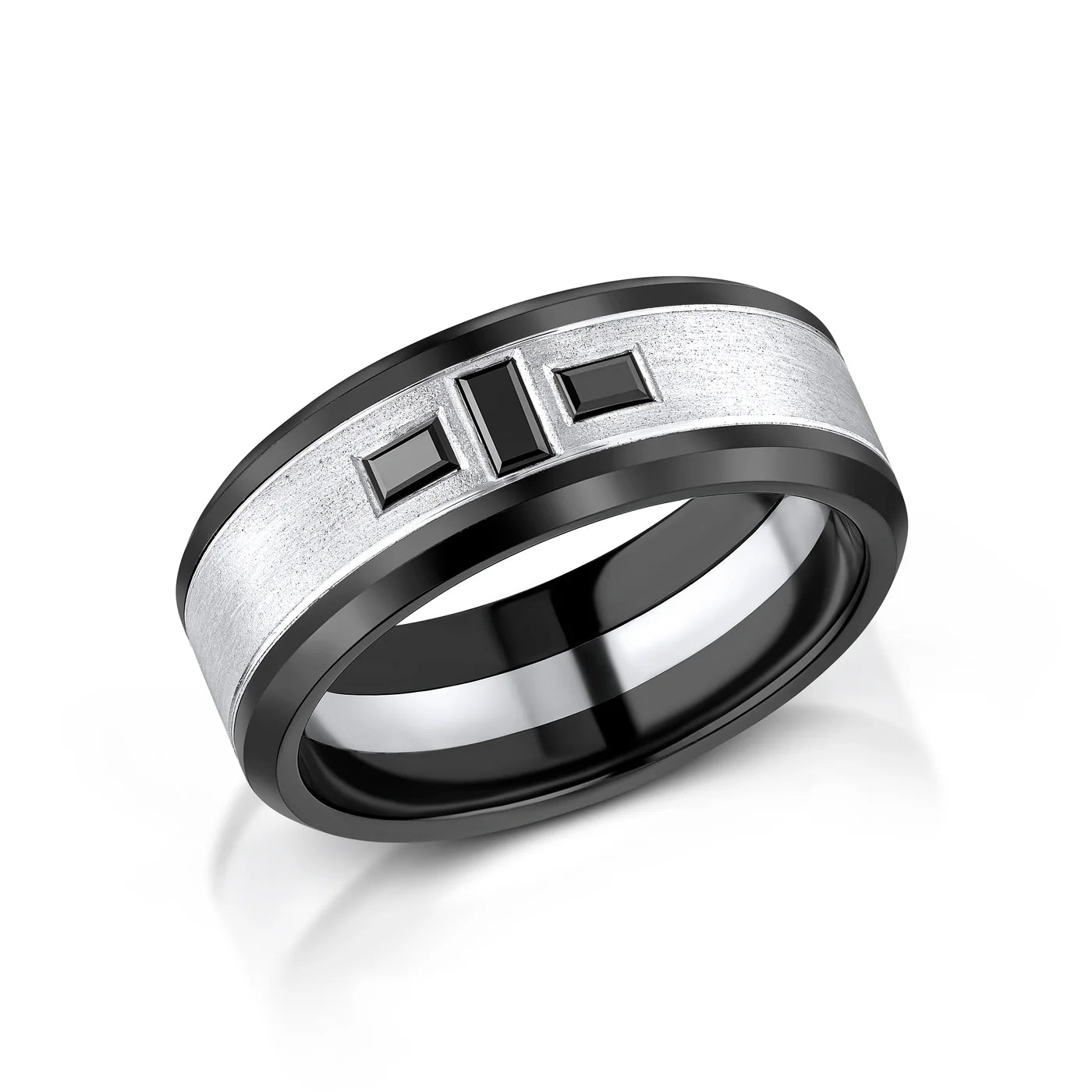 Zedd Diamond Zirconium Men's Wedding Band 9mm ZR809
