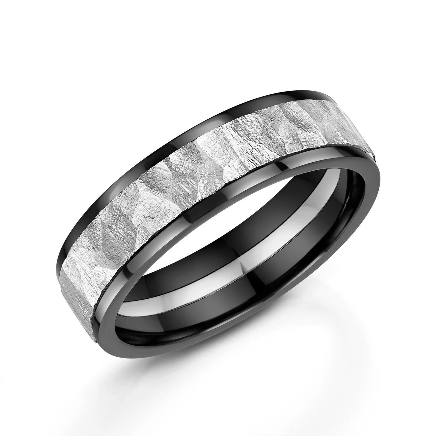 Zedd Duo Zirconium Men's Wedding Band 6mm ZT565