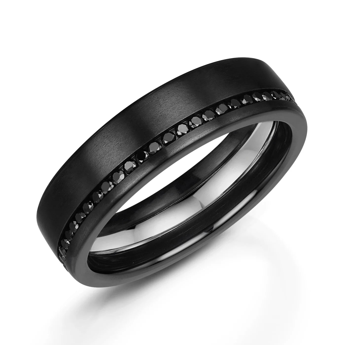 Zedd Diamond Zirconium Men's Wedding Band 6mm ZZD701