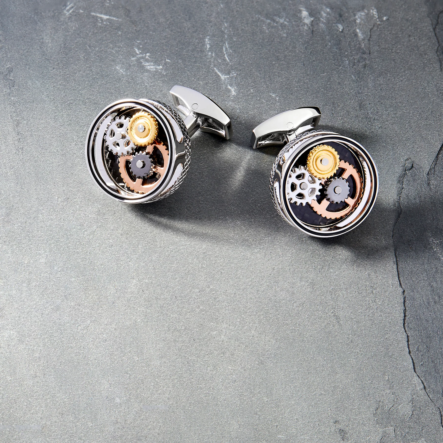 Tateossian Carbon Gear Cufflinks
