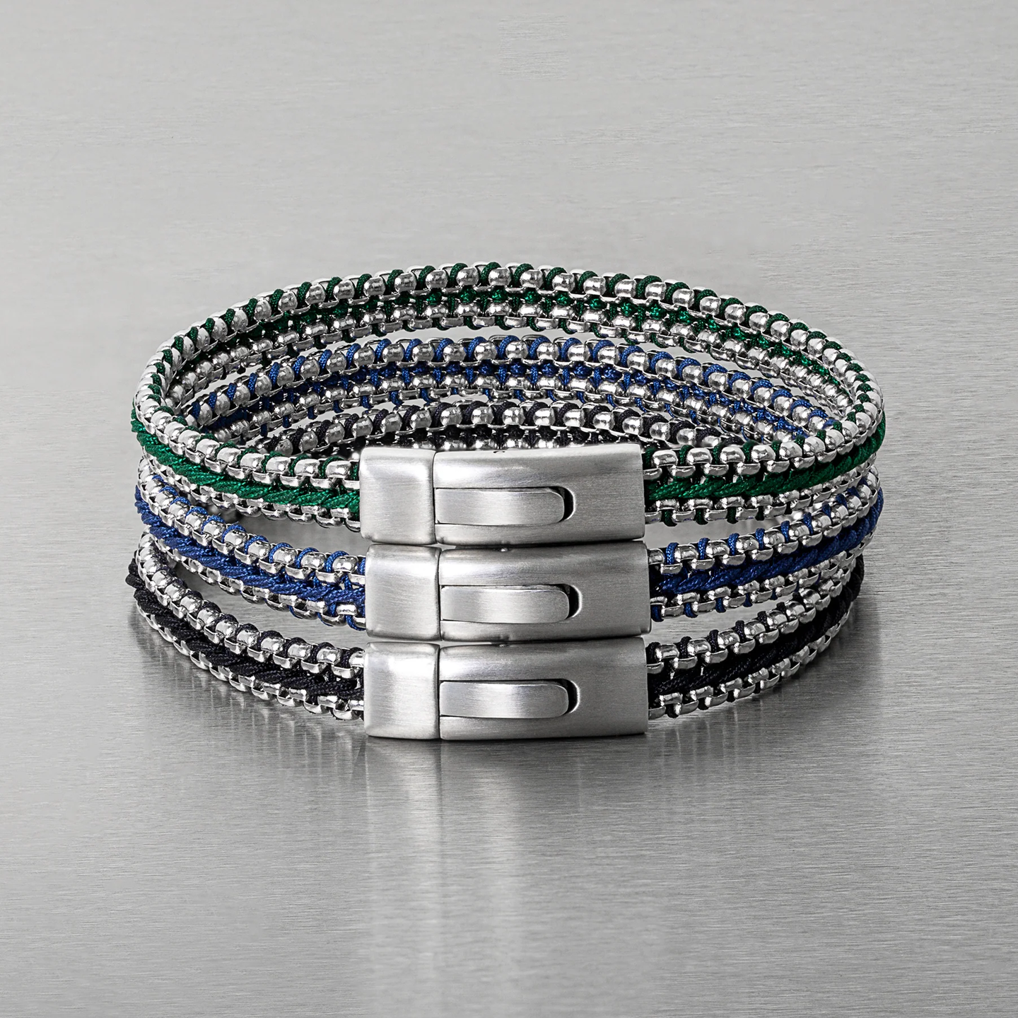 Tateossian Tris Button Bracelet Blue Medium