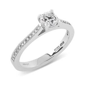 Beards Platinum 4-Claw Round Brilliant Cut Diamond Engagement Ring 0.51ct