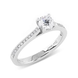 Beards Platinum 4-Claw Round Brilliant Cut Diamond Engagement Ring 0.50ct