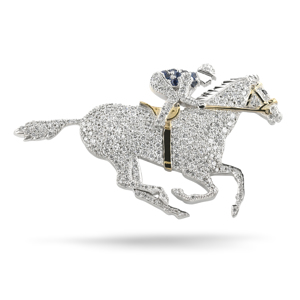Beards Customisable Diamond and Platinum Racing Horse Brooch