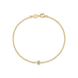 Dower & Hall Single Aquamarine Dewdrop Chain Bracelet