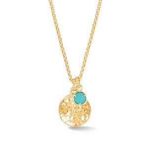 Dower & Hall Hammered Disc & Turquoise Array Pendant