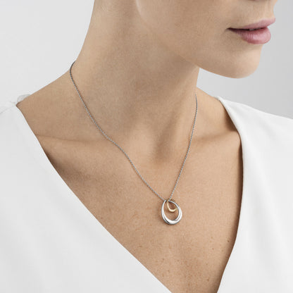 Georg Jensen Silver & Rose Gold Offspring Pendant 10012763