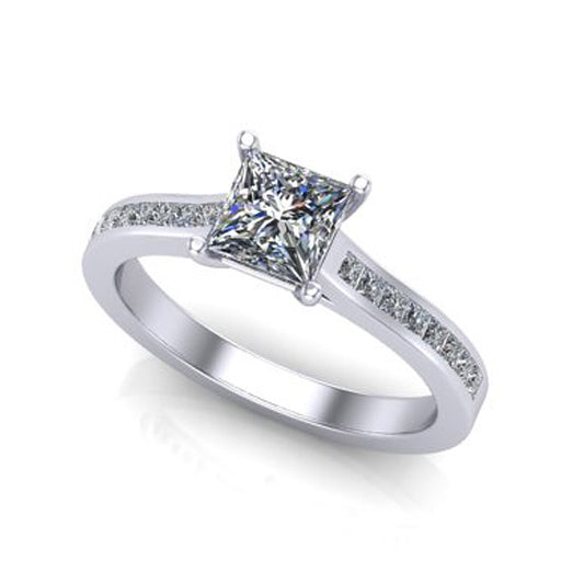 Beards Princess Cut Diamond & Platinum Engagement Ring