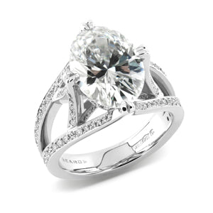 Beards Platinum Lab Grown Halo Pendant