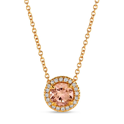 Beards Morganite & Rose Gold Pendant