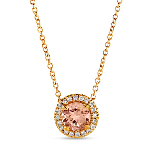 Beards Morganite & Rose Gold Pendant