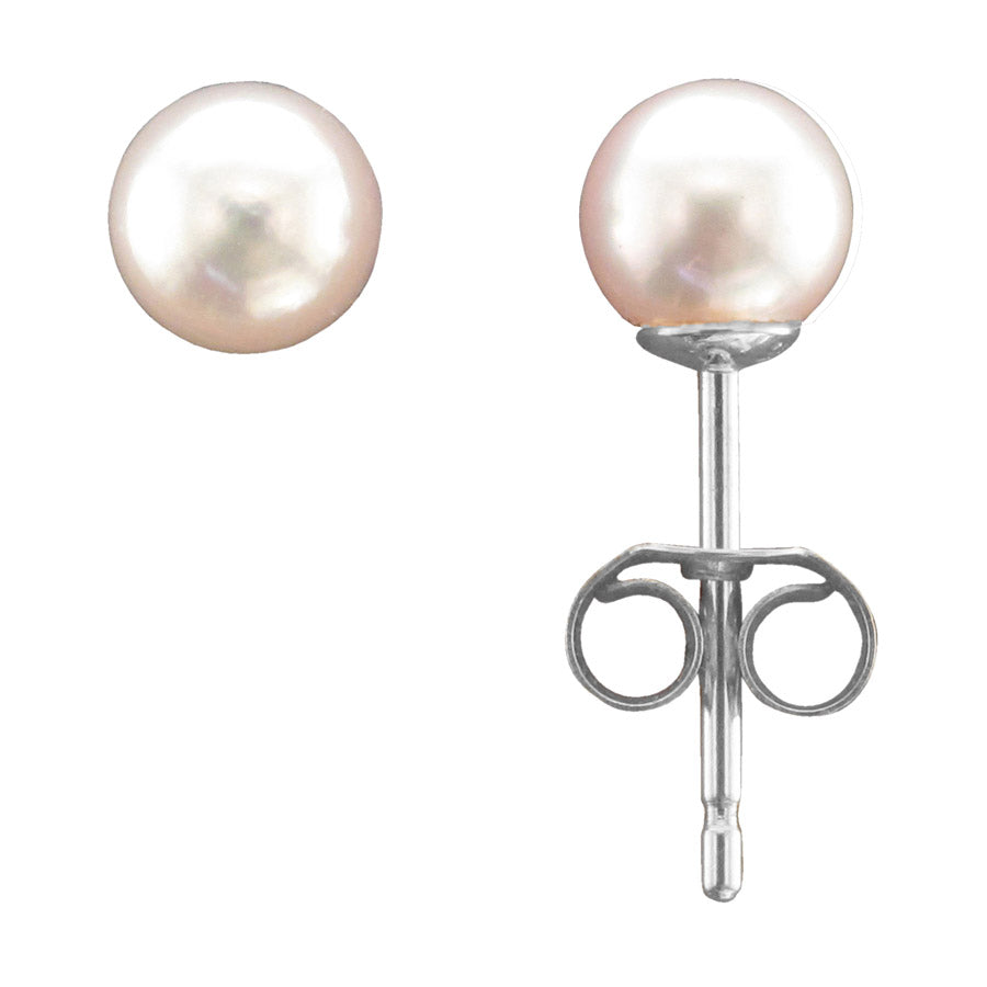 Beards Pearl & 9ct White Gold Ear Studs