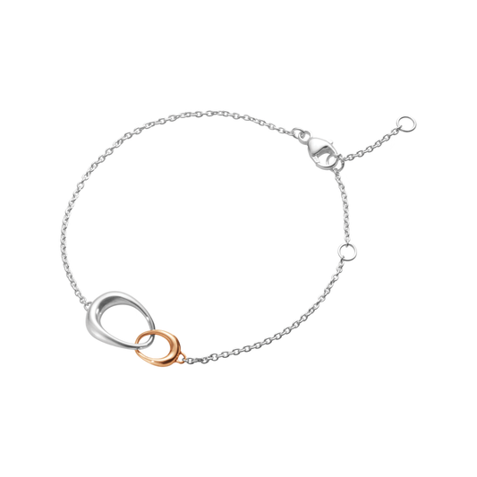 Georg Jensen Silver & Rose Gold Offspring Bracelet 10012371