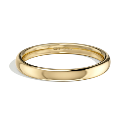 18ct Yellow Gold Bombe Court Wedding Band