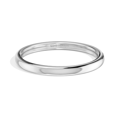 Platinum Bombe Court Wedding Band