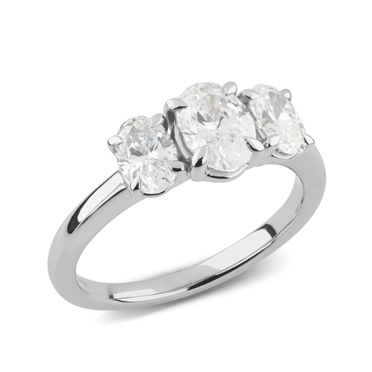 Beards Platinum Lab-Grown Trilogy Ring