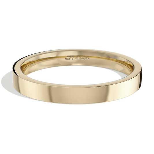 9ct Yellow Gold Flat Court Wedding Band
