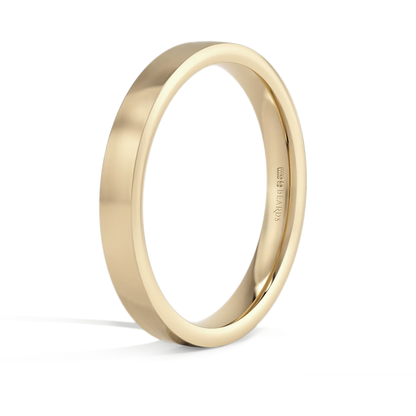 9ct Yellow Gold Flat Court Wedding Band