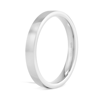 Platinum Flat Court Wedding Band