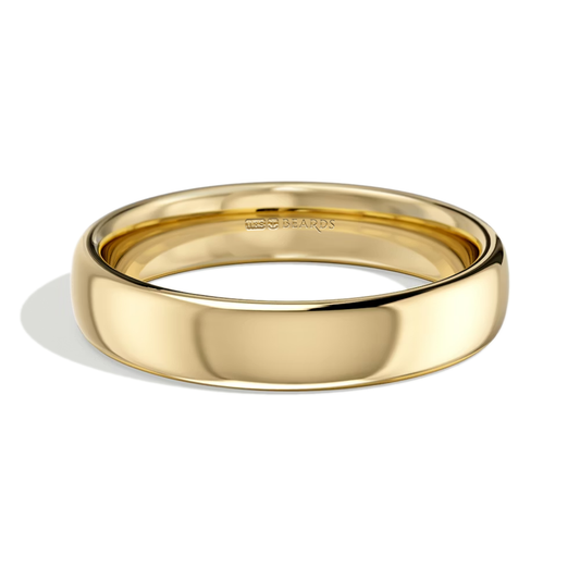 18ct Yellow Gold Bombe Court Wedding Band