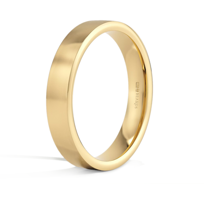 18ct Yellow Gold Flat Court Wedding Band