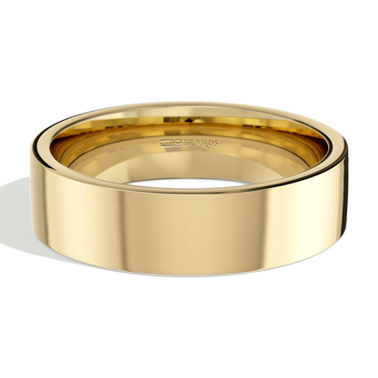 18ct Yellow Gold Flat Court Wedding Band