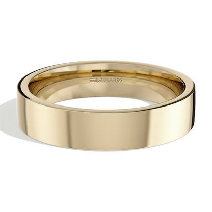 9ct Yellow Gold Flat Court Wedding Band
