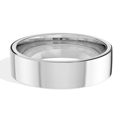 Platinum Flat Court Wedding Band