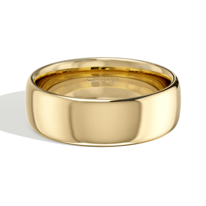 18ct Yellow Gold Bombe Court Wedding Band