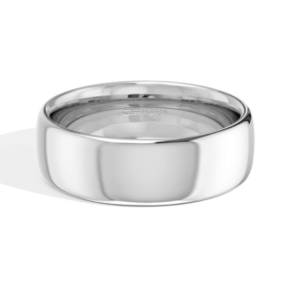 Platinum Bombe Court Wedding Band