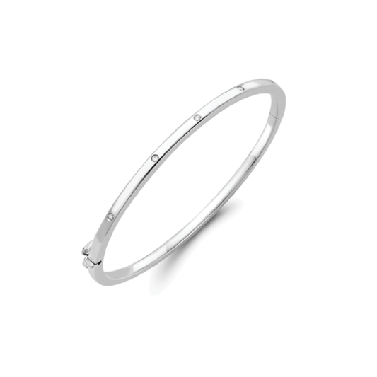Beards 9ct White Gold Diamond Bangle BN119