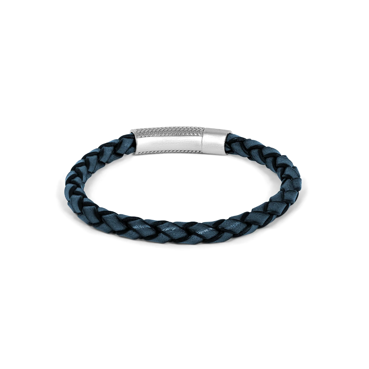 Tateossian Herringbone Click Blue Medium