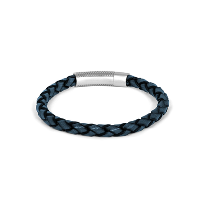 Tateossian Herringbone Click Blue Medium