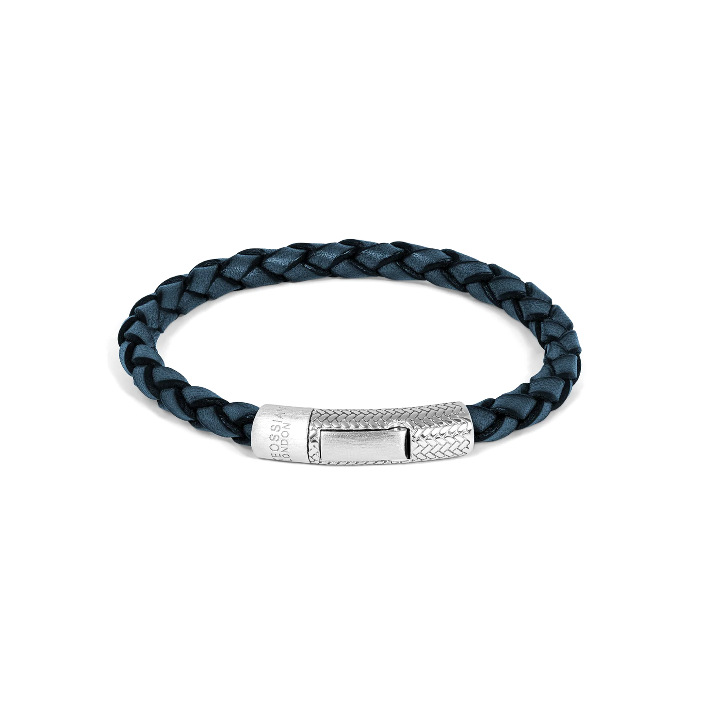 Tateossian Herringbone Click Blue Medium