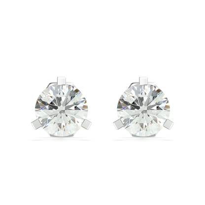 Beards Three Claw Diamond Studs Platinum