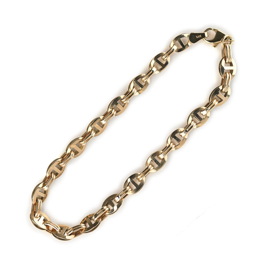 Beards Anchor Chain Bracelet Yellow Gold BR603-07
