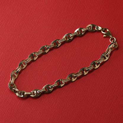 Beards Anchor Chain Bracelet Yellow Gold BR603-07