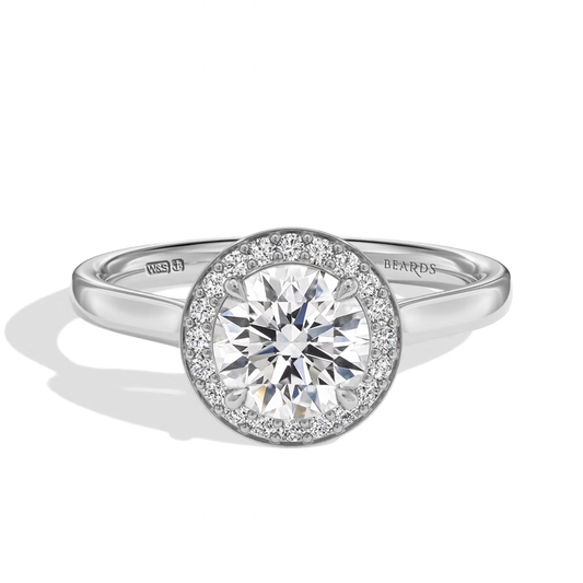 Classic Round Cut Halo Platinum