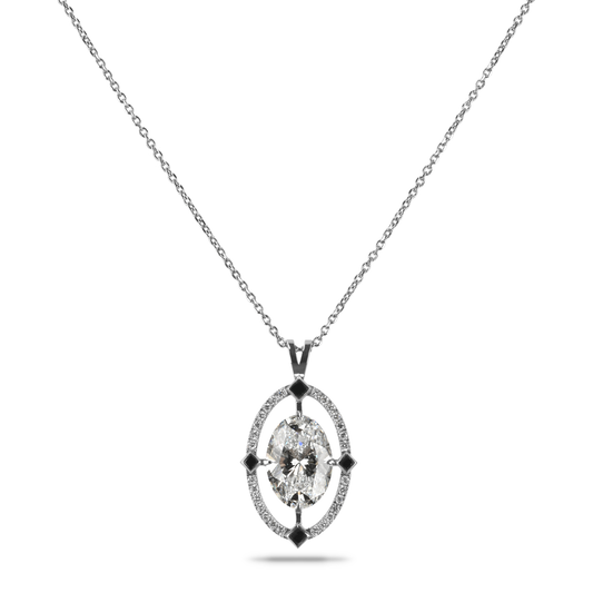 Beards Platinum Lab Grown Halo Pendant