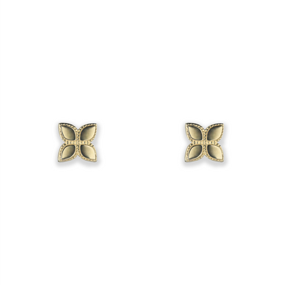 Beards Petal Micro Studs Yellow Gold EA258